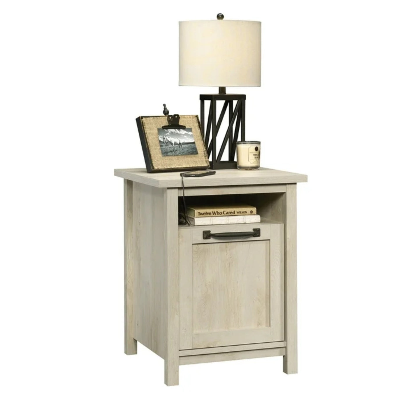 Better Homes & Gardens Modern Farmhouse USB Nightstand, Rustic White Finish