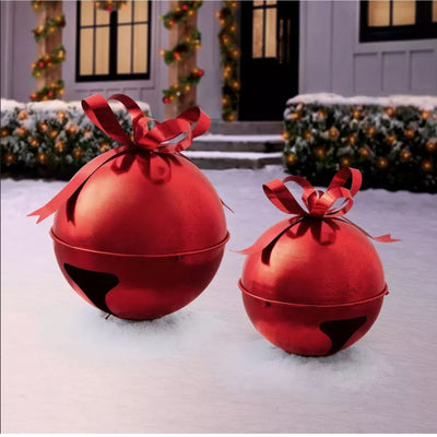 Member's Mark 2-Piece Oversized Jingle Bell Décor – Festive Holiday Accents