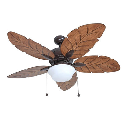 Harbor Breeze Waveport 52-Inch Aged Bronze LED Ceiling Fan with Palm Leaf Blades, Indoor/Outdoor