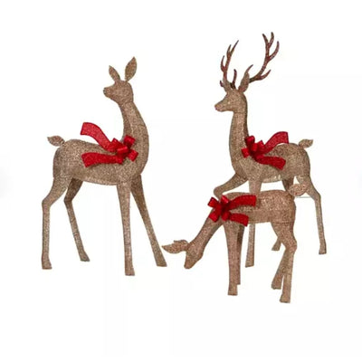 Member's Mark 3-Piece Pre-Lit Animated Deer Family – Enchanting Holiday Décor