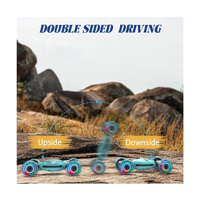 Gesture Sensing RC Stunt Car with Light and Music Double Sided Off-Road, Blue