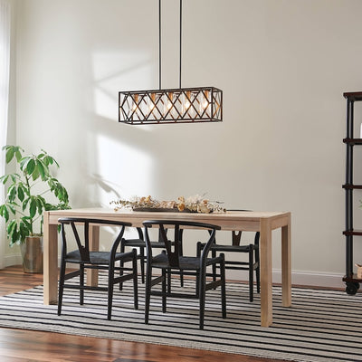 Kichler Solander 5-Light Linear Pendant, Olde Bronze Finish with Clear Glass Panels, 32-inch Fixture