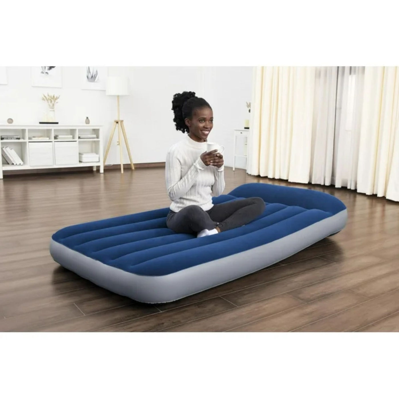 Bestway Tritech Twin Air Mattress – 12" with Built-In AC Pump for Comfort