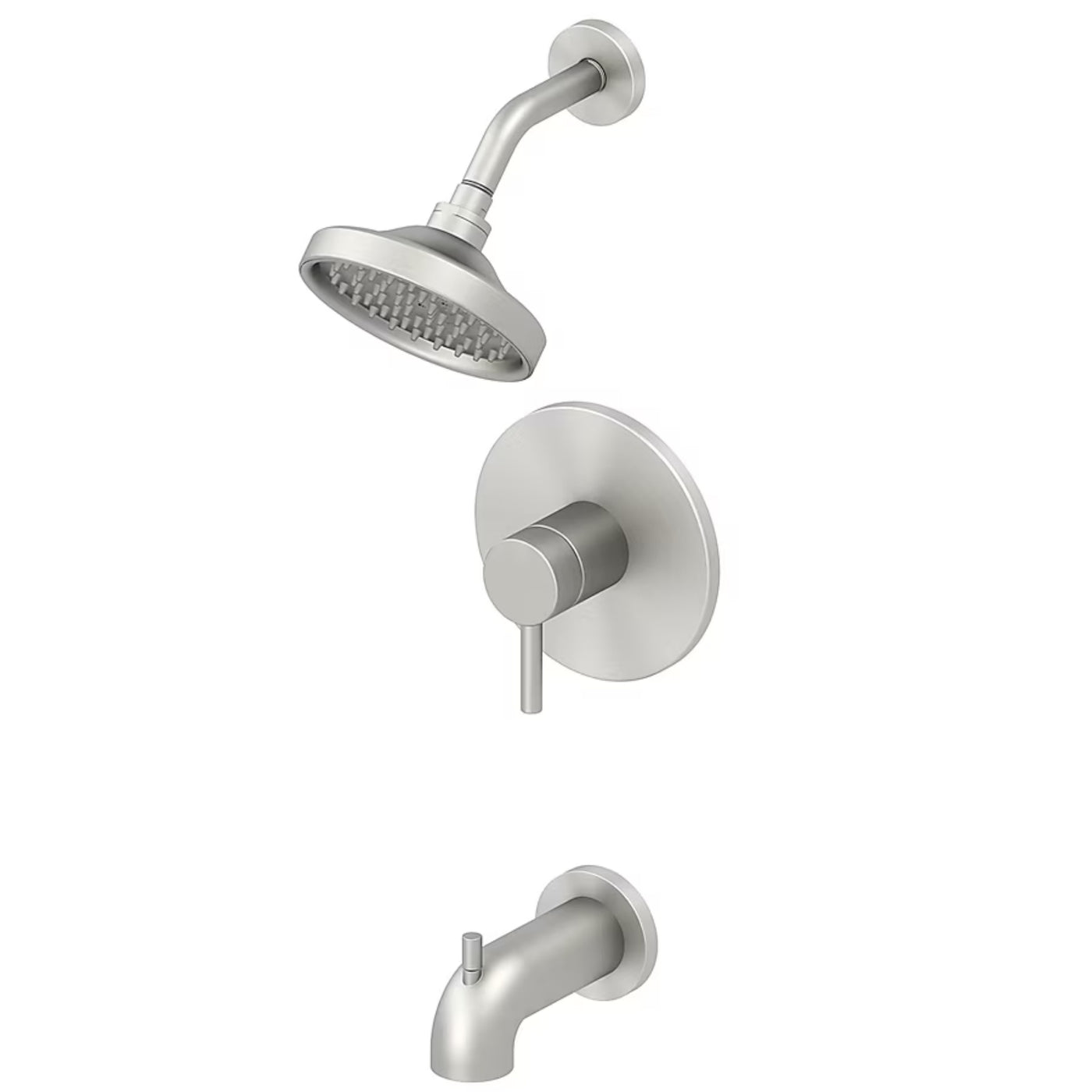 Allen + roth Harlow Brushed Nickel 1-Handle Bathtub & Shower Faucet with Valve