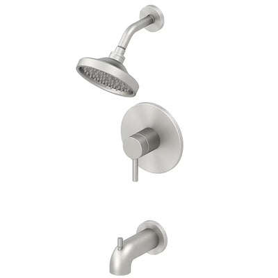 Allen + roth Harlow Brushed Nickel 1-Handle Bathtub & Shower Faucet with Valve