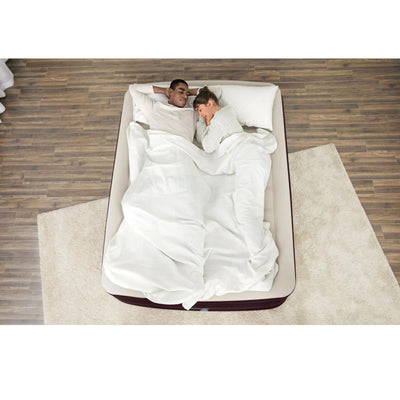 Bestway Maroon Tritech Queen Airbed – 20" with Built-In AC Pump