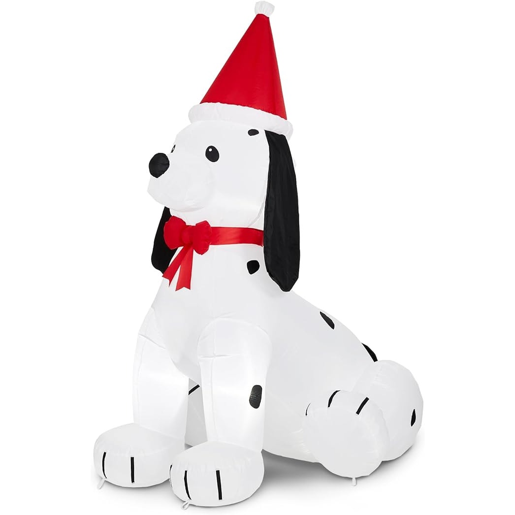 Glitzhome 6ft Christmas Inflatable Puppy Dog – Built-In Lights, Holiday Yard