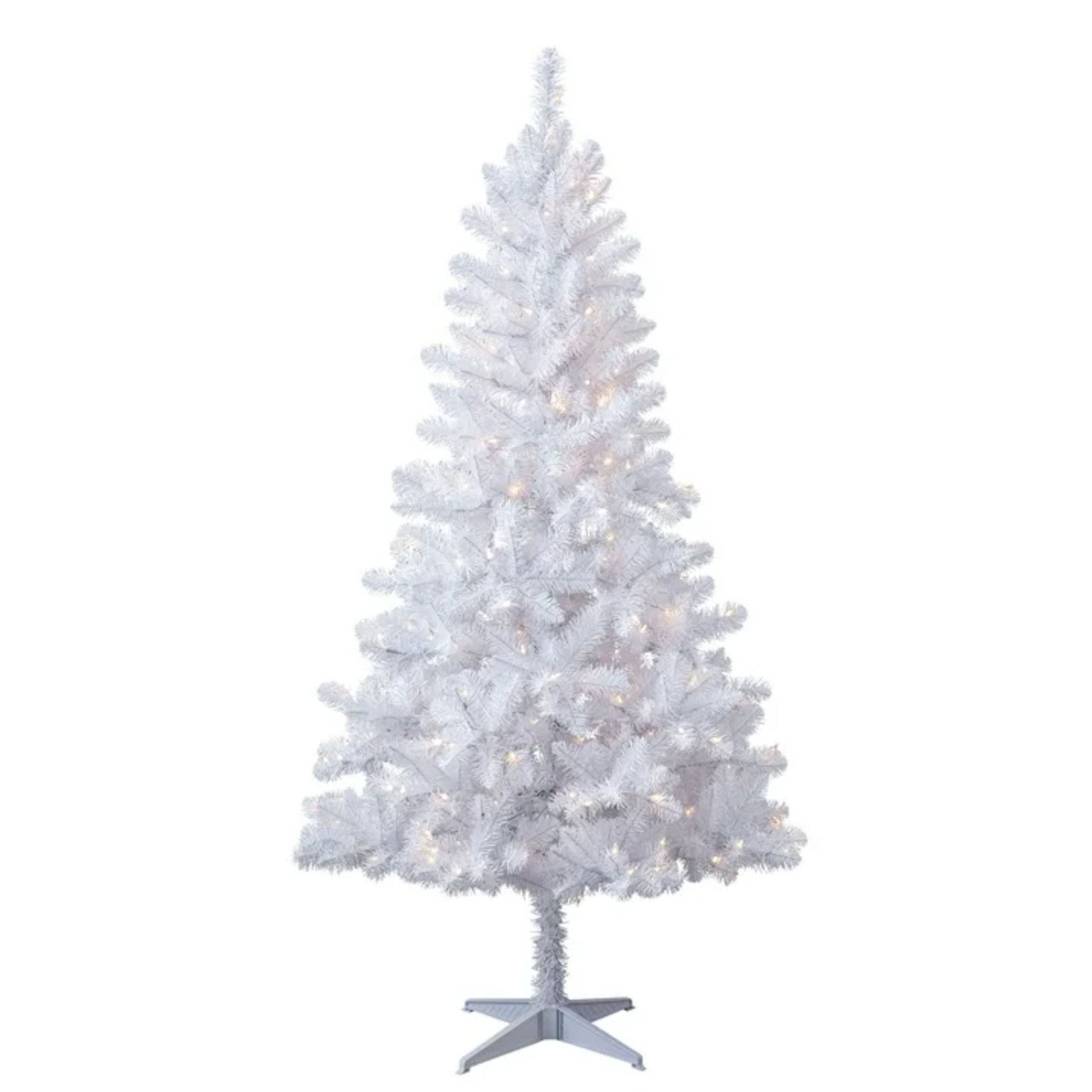 Holiday Time 6.5' Pre-Lit White Madison Pine Artificial Christmas Tree
