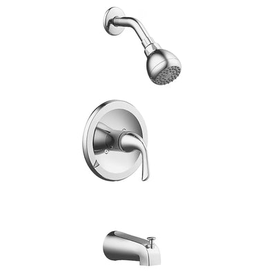 Project Source Dover Chrome 1-Handle Shower Faucet | 2.75" Round Single Function