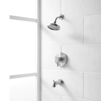 Allen + roth Harlow Brushed Nickel 1-Handle Bathtub & Shower Faucet with Valve