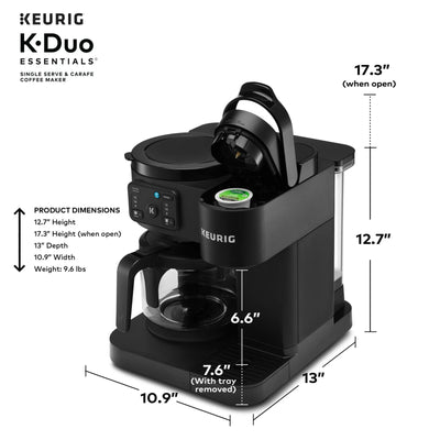Keurig K-Duo Essentials, Hot & Iced Single-Serve K-Cup Pod Coffee Maker & Carafe