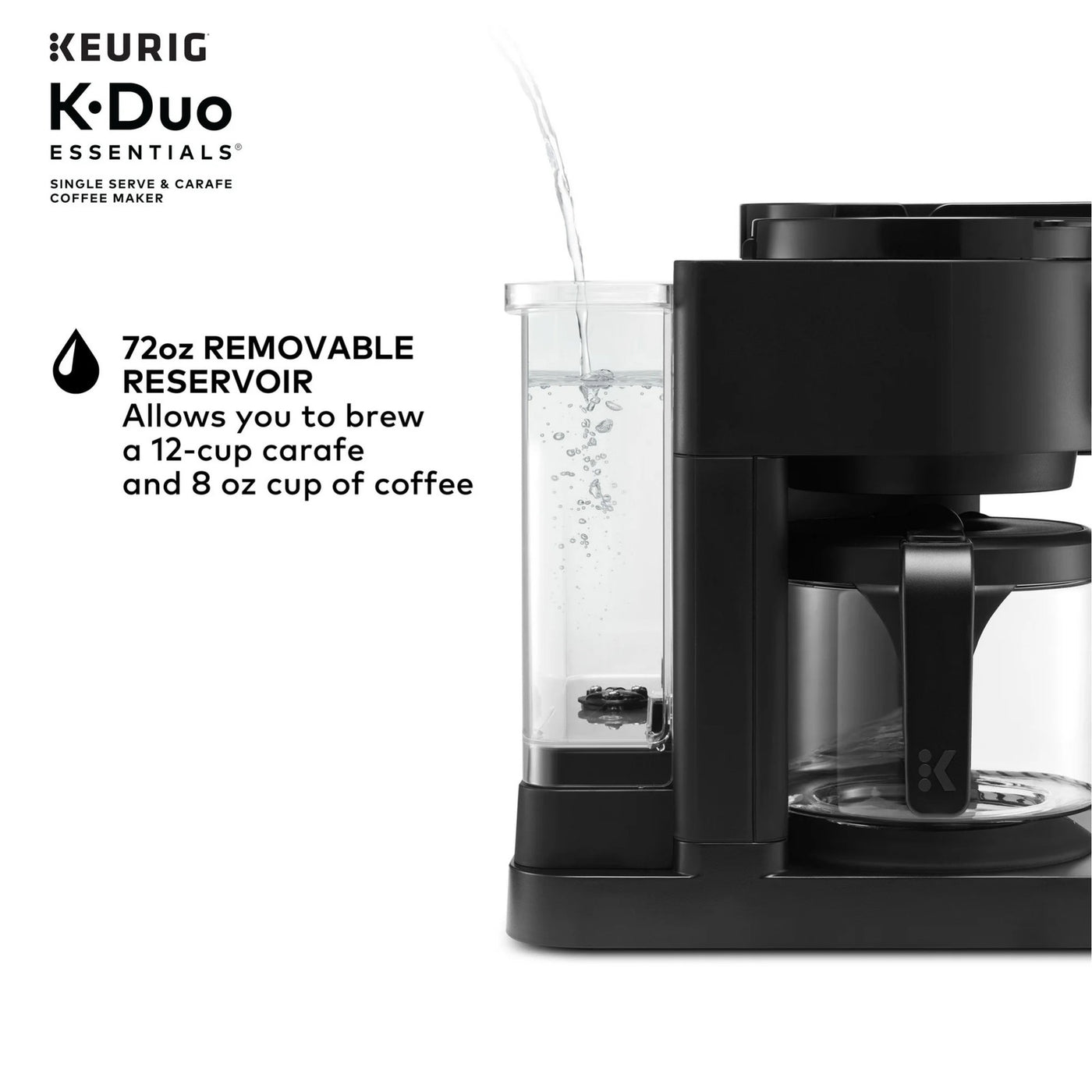 Keurig K-Duo Essentials, Hot & Iced Single-Serve K-Cup Pod Coffee Maker & Carafe