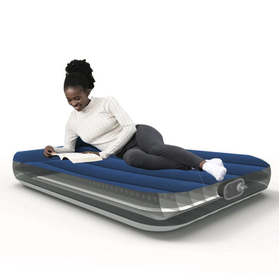 Bestway Maroon Tritech Queen Airbed – 20" with Built-In AC Pump for Comfort