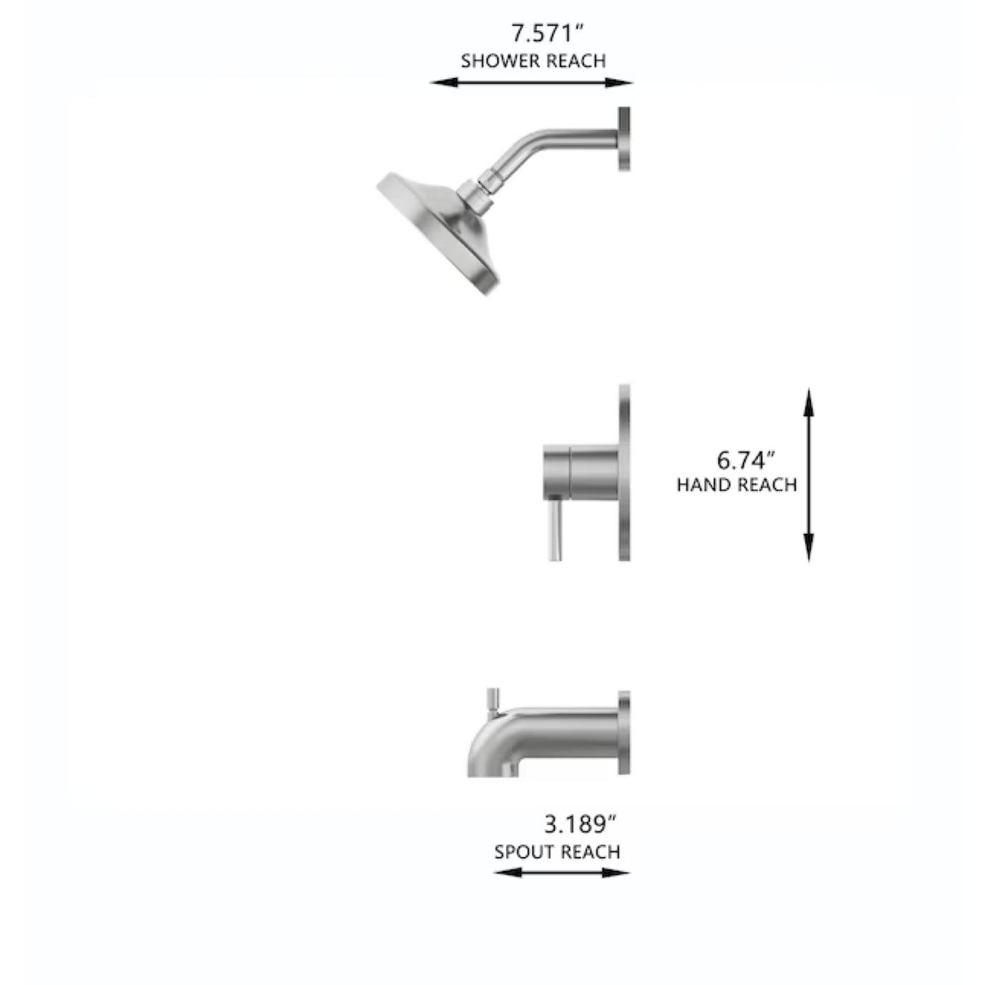 Allen + roth Harlow Brushed Nickel 1-Handle Bathtub & Shower Faucet with Valve