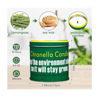 2 Pack Citronella Candles for Outdoor Mosquito Repellent, DEET Free