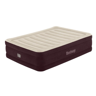 Bestway Maroon Tritech Queen Airbed – 20" with Built-In AC Pump