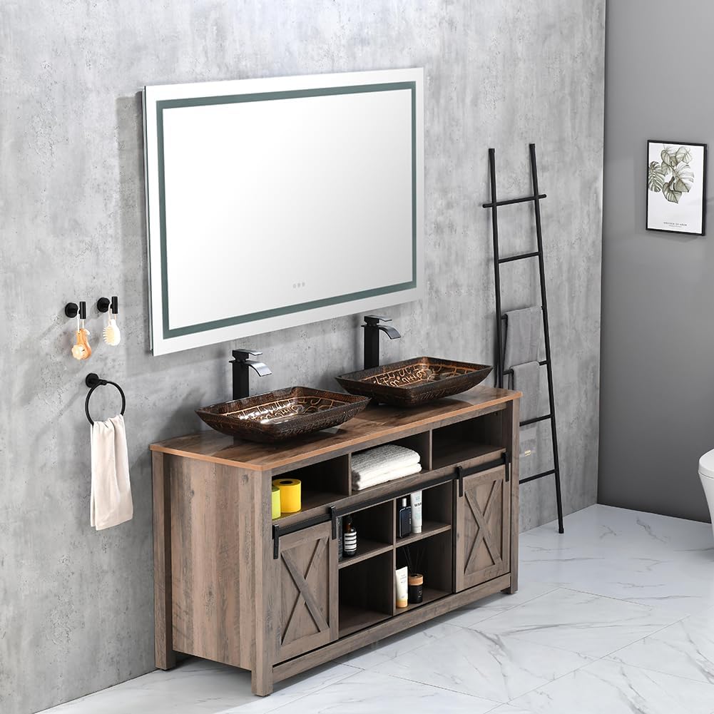 LED Bathroom Mirror with Anti-Fog & Dimmable Lighting