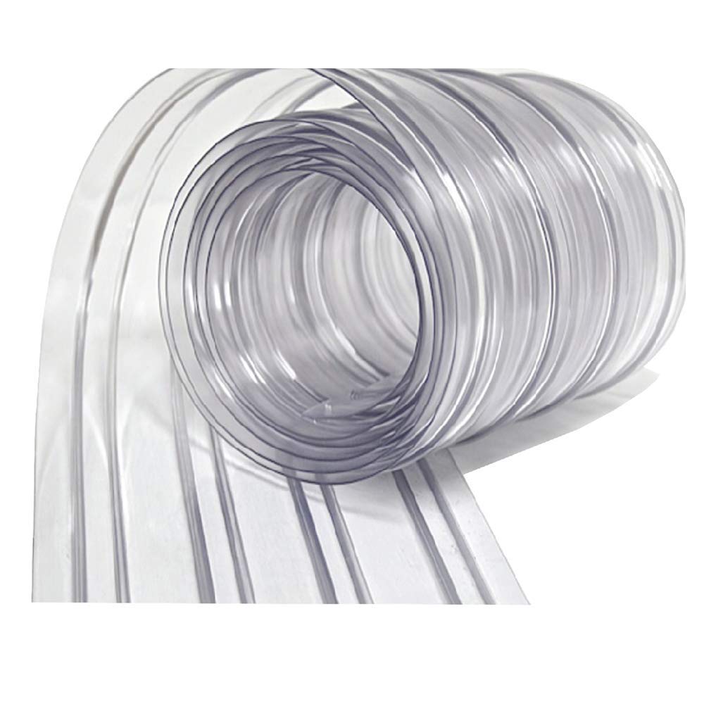 RESILIA - Plastic Vinyl Strip Curtain for Walk in Freezers, Coolers & Warehouse Doors - Clear, 120 mil Thick Between Ribs, 12 Inch x 100 Foot Roll