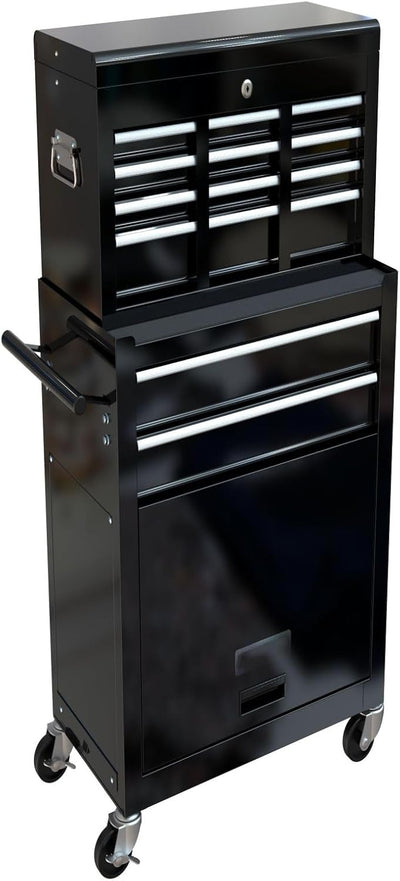 SLifet 8-Drawer Rolling Tool Chest | Removable Tool Cart | Locking Storage, Black