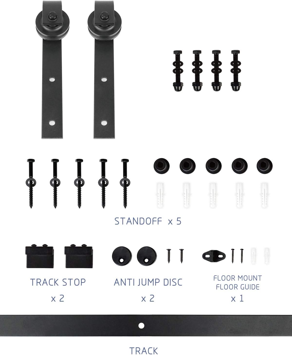 S&Z TOPHAND 30" x 84" Unfinished Knotty Barn Door with Sliding Hardware Kit - Solid Wood & Easy Assembly