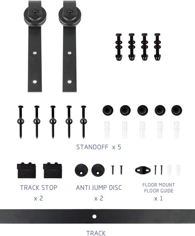 S&Z TOPHAND 30" x 84" Unfinished Knotty Barn Door with Sliding Hardware Kit - Solid Wood & Easy Assembly