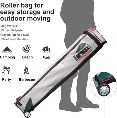Eurmax USA 10x10ft Patio Pop-Up Canopy Tent with Heavy Duty Roller Bag & Sandbags - Ideal for Events