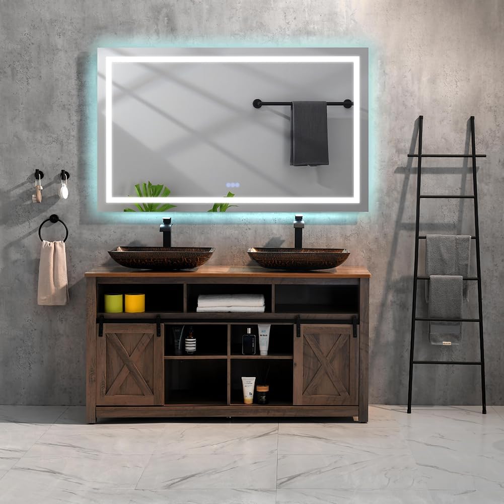 LED Bathroom Mirror with Anti-Fog & Dimmable Lighting