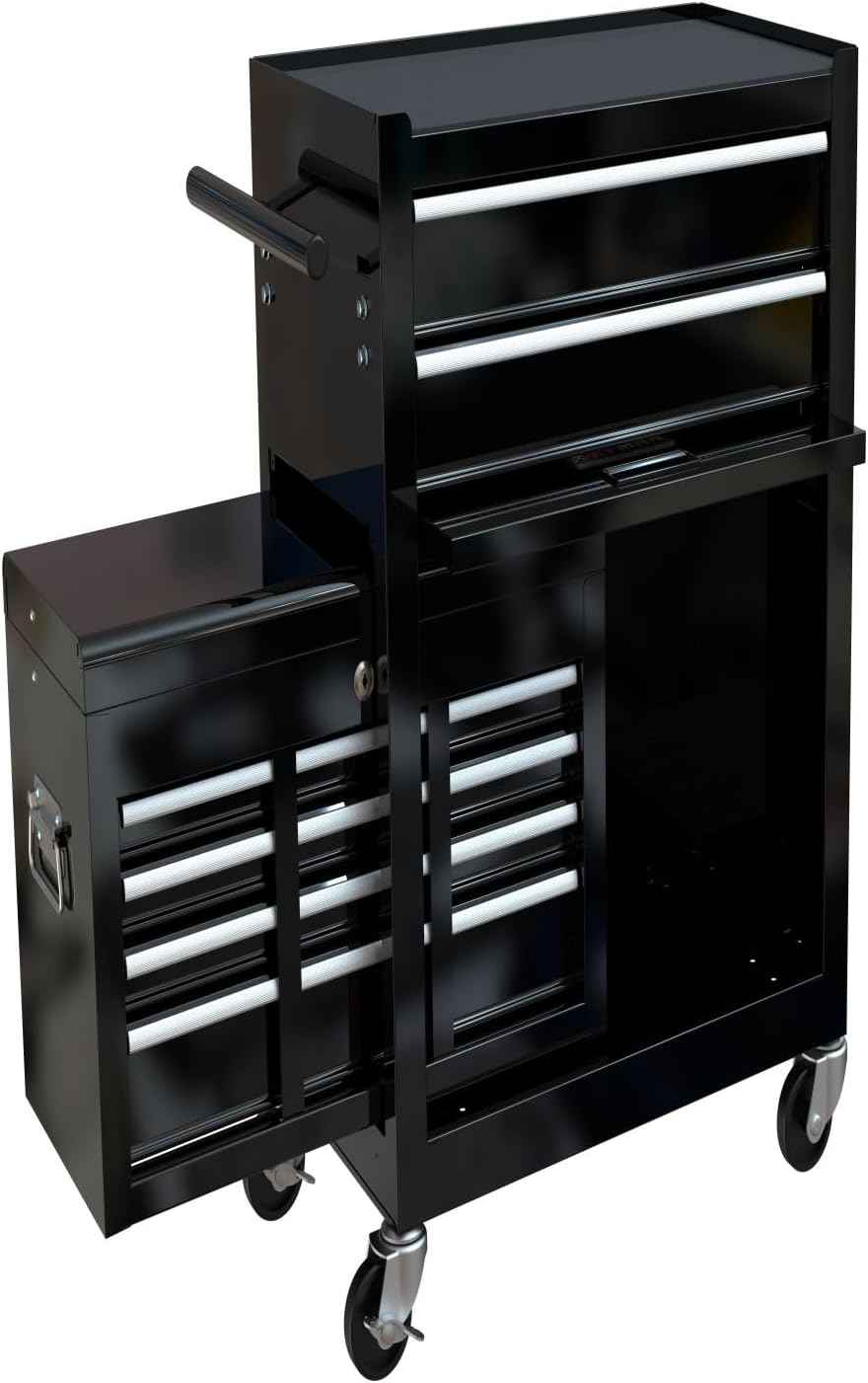 SLifet 8-Drawer Rolling Tool Chest | Removable Tool Cart | Locking Storage, Black