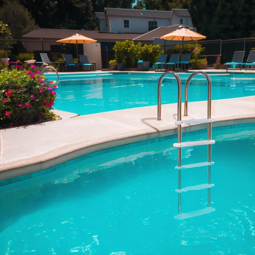 GarveeLife 5-Step In-Ground Pool Ladder - 304 Stainless Steel, Non-Slip Steps, Easy Install