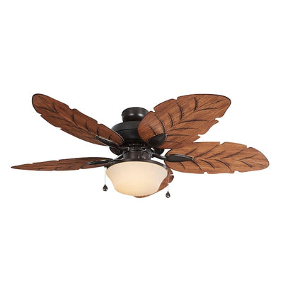 Harbor Breeze Waveport 52-Inch Aged Bronze LED Ceiling Fan with Palm Leaf Blades, Indoor/Outdoor