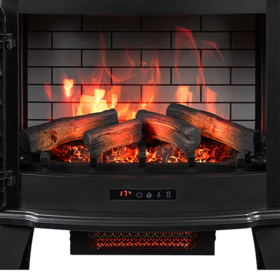Style Selections 25.9-inches W 5200 Btu Black Metal Corner Electric Stove Heater