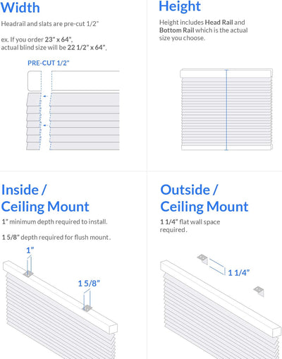 CHICOLOGY Cordless Mini Blinds - Gloss White Venetian Blinds for Windows & Doors, 72"W x 60"H