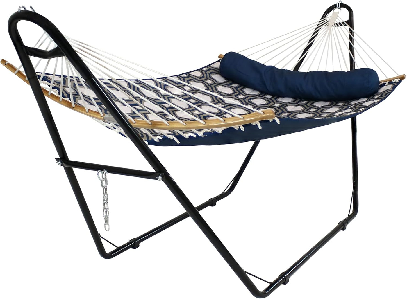 Sunnydaze Universal 2-Person Hammock Stand, Fits 9-14 ft Hammocks - 550 lbs Capacity, Heavy-Duty Steel, Black