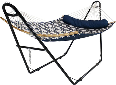 Sunnydaze Universal 2-Person Hammock Stand, Fits 9-14 ft Hammocks - 550 lbs Capacity, Heavy-Duty Steel, Black
