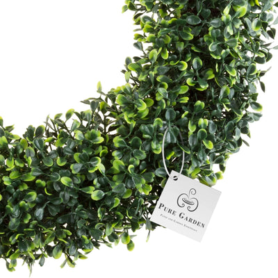 Pure Garden 19.5" Artificial Boxwood Wreath – Lush Greenery for Indoor & Outdoor