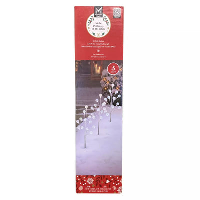 Member's Mark Globe Pathway LED Lights, 3 Pack, Cool White LED & Twinkle Effect