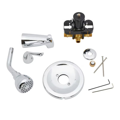 Project Source Dover Chrome 1-Handle Shower Faucet | 2.75" Round Single Function