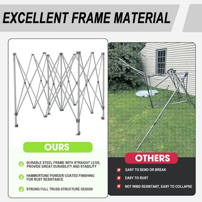 Eurmax USA 10x10ft Patio Pop-Up Canopy Tent with Heavy Duty Roller Bag & Sandbags - Ideal for Events