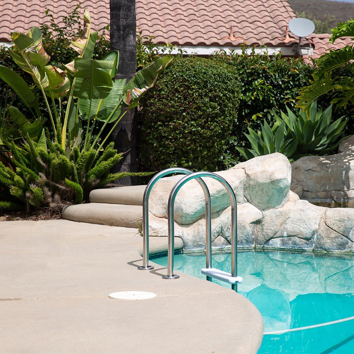 GarveeLife 5-Step In-Ground Pool Ladder - 304 Stainless Steel, Non-Slip Steps, Easy Install