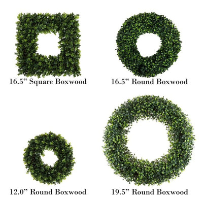 Pure Garden 19.5" Artificial Boxwood Wreath – Lush Greenery for Indoor & Outdoor