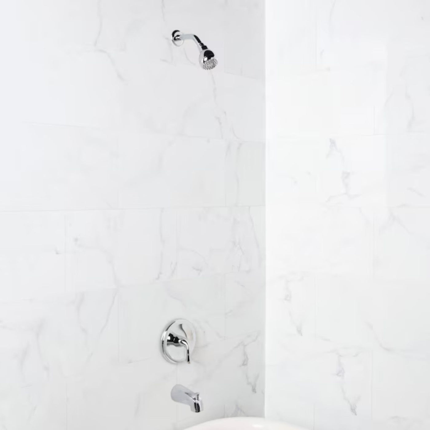 Project Source Dover Chrome 1-Handle Shower Faucet | 2.75" Round Single Function