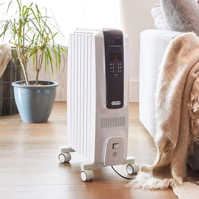 DeLonghi Up to 1500-Watt Radiant Tower Indoor Electric Space Heater Thermostat