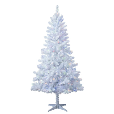 Holiday Time 6.5' Pre-Lit White Madison Pine Artificial Christmas Tree
