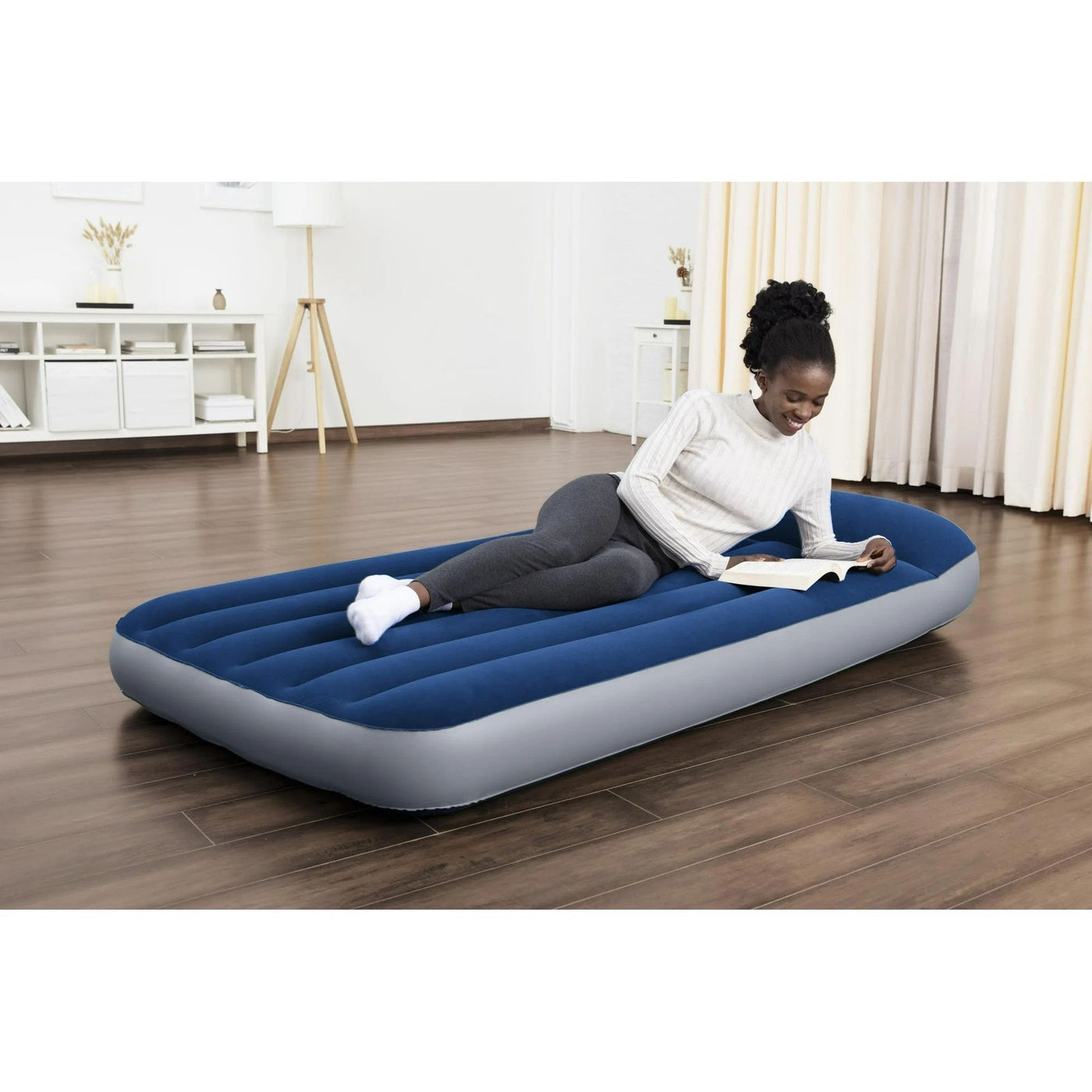 Bestway Tritech Twin Air Mattress – 12" with Built-In AC Pump for Comfort