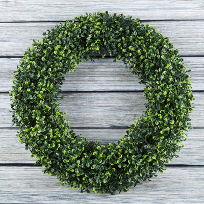 Pure Garden 19.5" Artificial Boxwood Wreath – Lush Greenery for Indoor & Outdoor