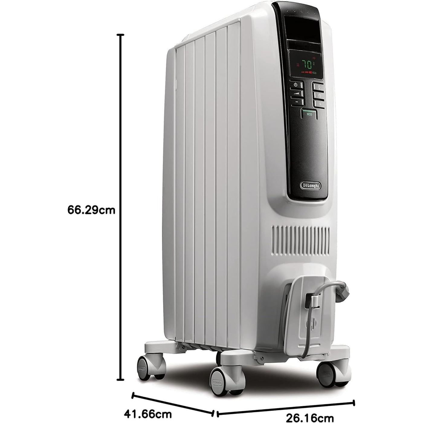 DeLonghi Up to 1500-Watt Radiant Tower Indoor Electric Space Heater Thermostat