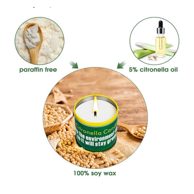 2 Pack Citronella Candles for Outdoor Mosquito Repellent, DEET Free