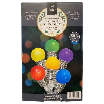 Member's Mark 39.6' LED Frosted Berry Lights – Berry Lights Multicolor, 120ct