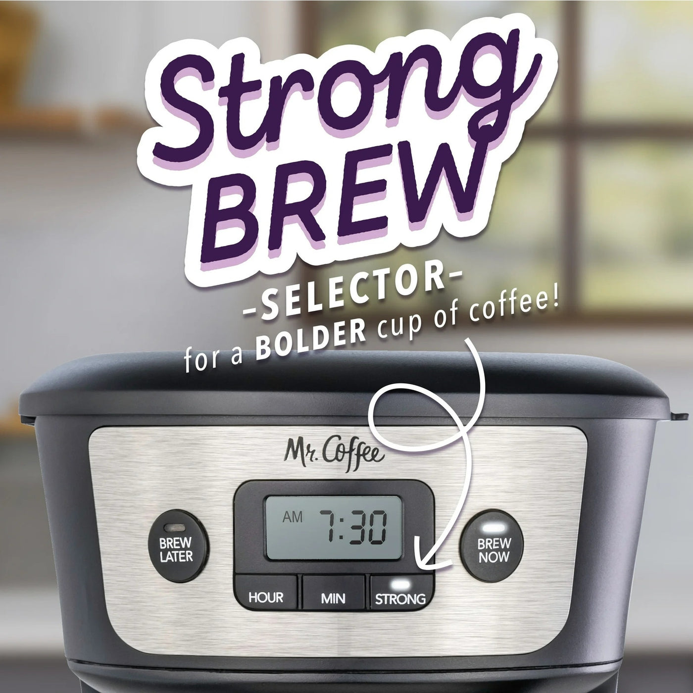 Mr. Coffee 12 Cup Programmable Coffee Maker with Strong Brew, Stainless