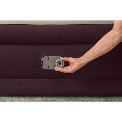 Bestway Maroon Tritech Queen Airbed – 20" with Built-In AC Pump